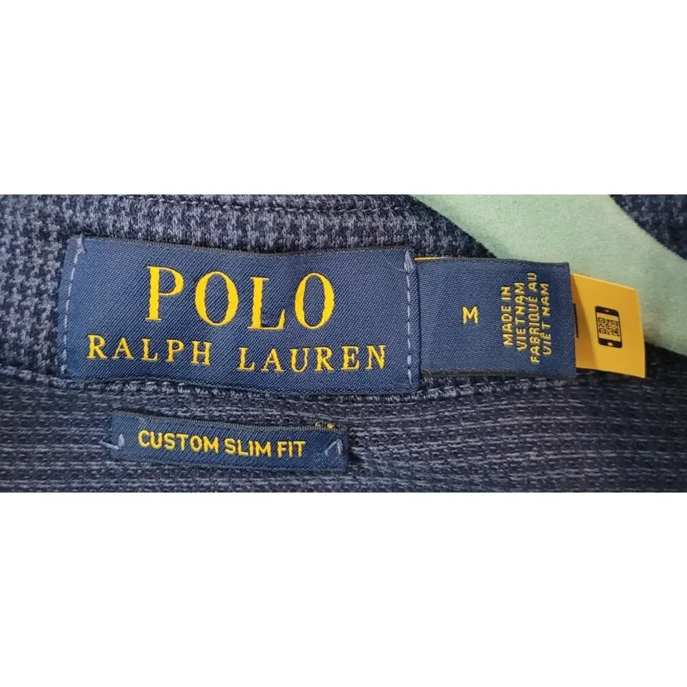 Ralph Lauren Jacquard Knit Polo M Long Sleeve Preppy